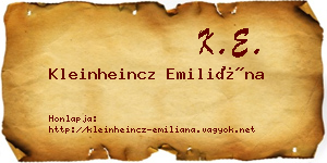 Kleinheincz Emiliána névjegykártya